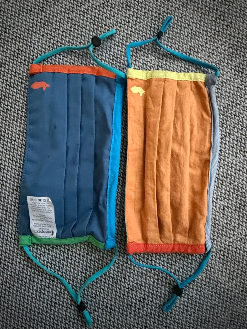 Do Good Cotopaxi Face Masks — multi colored, new w/o tags
